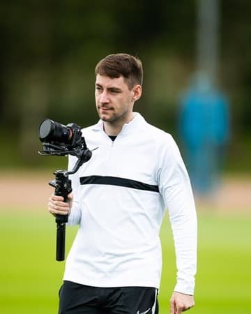 Jamie filming on location